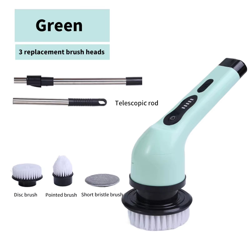 9-In-1 Electric Cleaning Brush USB Electric Spin Cleaning Scrubberadjustable Electric Cleaning Tools Kitchen Bathroom Cleaning
