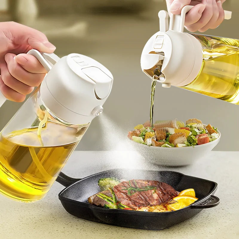Oil Sprayer Oil Jar Kitchen Household Can Pour Oil Spray Bottle 2In1 Atomized Oil Spray Bottle Oil Spray Bottle Cooking Utensils